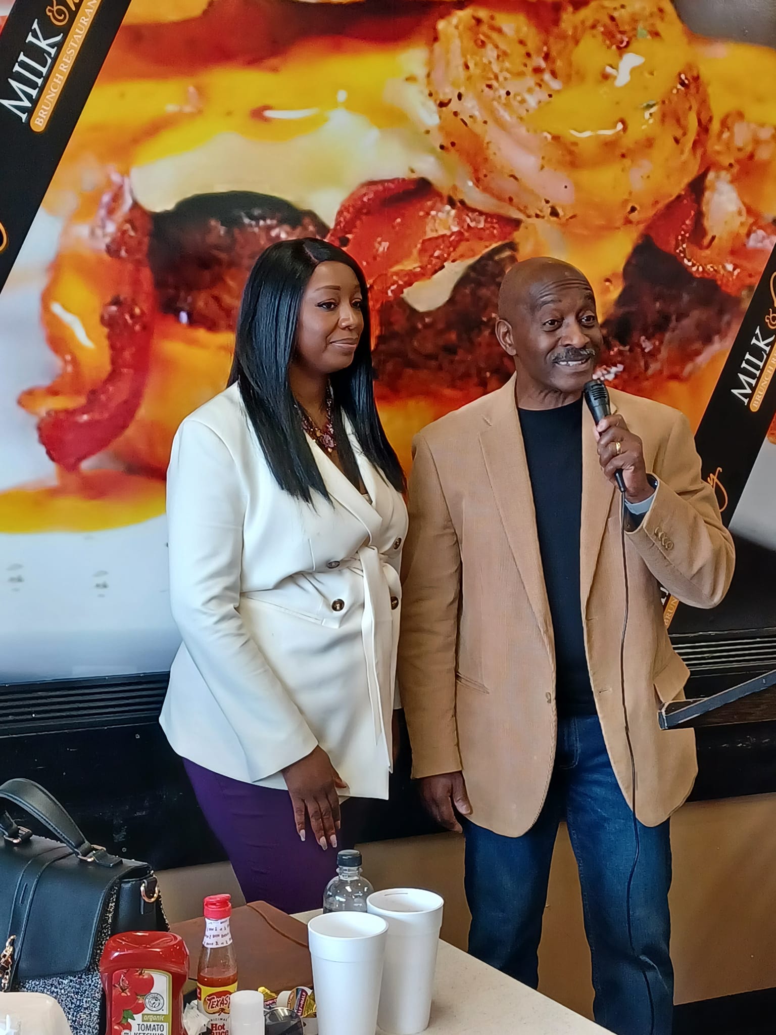 Gwinnett County Chairwoman Nicole Love Hendrickson with African American Caucus Chair Ray Harvin